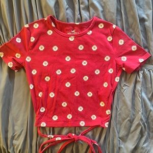 Super cute baby tee juniors crop top with tie at waist